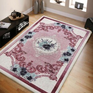 DomTextilu Krásny ružový koberec s kvetinovým vzorom 43489-204920