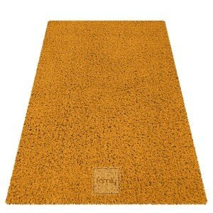 DomTextilu Kvalitný kusový koberec s vysokým vlasom v horčicovo žltej farbe 44313-207713