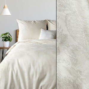 DomTextilu Luxusné smotanovo krémové damaškové posteľné obliečky PREMIUM 3 časti: 1ks 200x220 + 2ks 70 cmx80 krémová 44499-208125