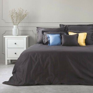 Bavlnené čierne posteľné obliečky so saténovým leskom NOVA COLOR Šírka: 160 cm | Dĺžka: 200 cm