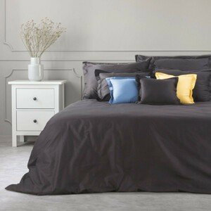 Bavlnené čierne posteľné obliečky so saténovým leskom NOVA COLOR Šírka: 200 cm | Dĺžka: 220 cm