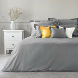 DomTextilu Kvalitná tmavo sivá bavlnené posteľná obliečka na prikrývku NOVA COLOR 44698-208657