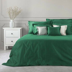 Bavlnené sýto zelené posteľné obliečky na perinu so saténovým leskom Šírka: 160 cm | Dĺžka: 200 cm