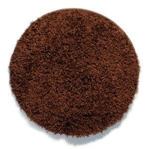 domtextilu.sk Chlpatý okrúhly koberec s dlhým vlasom hnedej farby 44997-209669