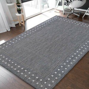 domtextilu.sk Luxusný obojstranný sivý koberec s ozdobným okrajom 45438-215277