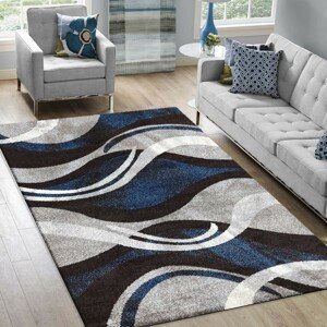 domtextilu.sk Originálny koberec s abstraktným vzorom v modrošedej farbe 45687-215685