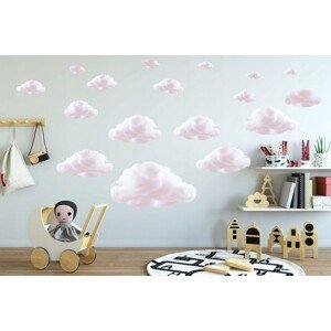 domtextilu.sk Milá detská nálepka na stenu ružové mraky 80 x 160 cm 46207-216732