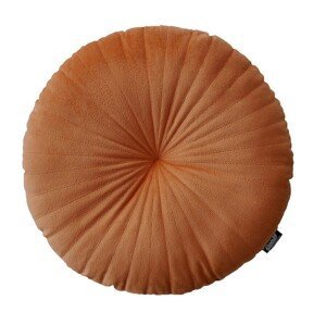 domtextilu.sk Zamatový okrúhly vankúš v krásnej medenej farbe 45 cm 46519 Oranžová