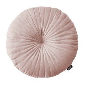 Krásny ružový zamatový okrúhly vankúš priemer 45 cm