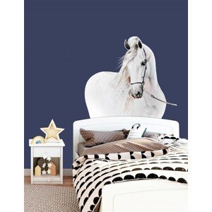 DomTextilu Krásna nálepka na stenus motívom bieleho koňa 64 x 70 cm 46669-217661 Biela