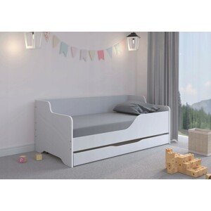 DomTextilu Detská posteľ v tvare pohovky 160 x 80 cm s úložným priestorom  Biela 46714