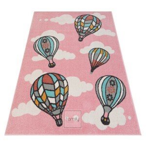 domtextilu.sk Detský koberec s balónmi v pastelovej ružovej farbe 46722-238307