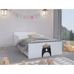 domtextilu.sk Kvalitne spracovaná detská posteľ s medveďom 160 x 80 cm  Biela 46729