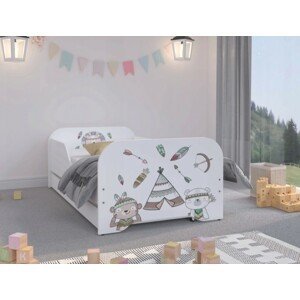 domtextilu.sk Chlapčenská detská posteľ v indiánskom dizajne 160 x 80 cm  Biela 46835