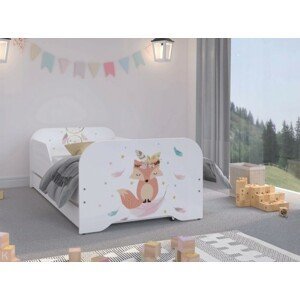domtextilu.sk Úchvatná detská posteľ 160 x 80 cm s rozkošnou líškou  Biela 46836