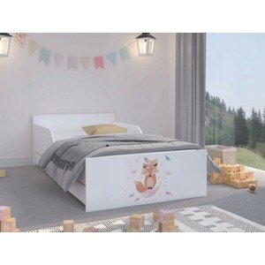 domtextilu.sk Rozprávková detská posteľ s milou líškou 180 x 90 cm  Biela 46932