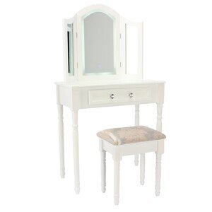 domtextilu.sk Luxusný toaletný stolík v bielej farbe s praktickým LED osvetlením 47145 Biela
