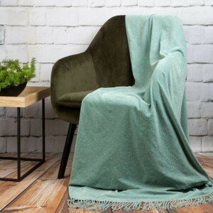Krásna a hrejivá akrylová deka v módnej mentolovej farbe 130 x 170 cm