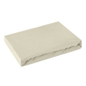 DomTextilu  bavlnená napínacia plachta na posteľ s gumičkou    90 x 200 cm 48216-221065 Béžová