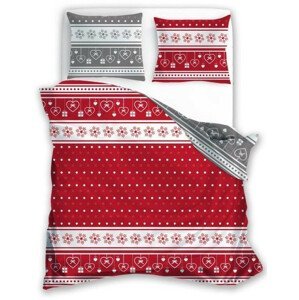 domtextilu.sk Bavlnené posteľné vianočné obliečky s nádhernou červenou potlačou 48462-221873