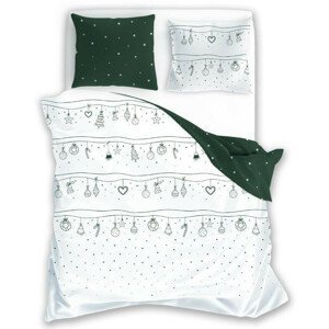 domtextilu.sk Bavlnené posteľné vianočné obliečky s dokonalým zeleným vzorom 48595-222007