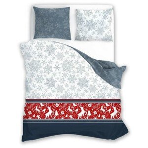 domtextilu.sk Bavlnené posteľné vianočné obliečky s nádherným vzorom a detailom sobov 48597-222011