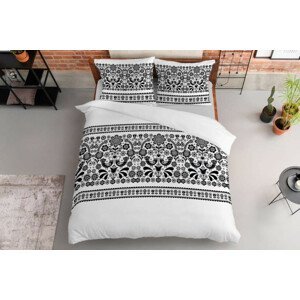 DomTextilu Dokonalé postelné bavlnené obliečky s krásnym čiernym vzorom 49593-224009