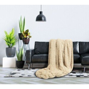 DomTextilu Luxusná plyšová deka krémovej farby 150 x 200 cm 52170 Béžová