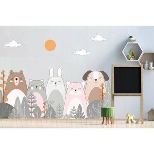Samolepka na stenu s motívom milých zvieratiek