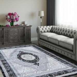 DomTextilu Exkluzívny koberec čiernej farby vo vintage štýle 54493-234188