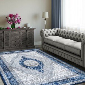 DomTextilu Exkluzívny koberec modrej farby vo vintage štýle 54494-234193