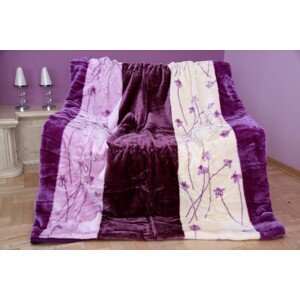 DomTextilu Luxusná fialová deka z akrylu so vzorom 160 x 210  55719