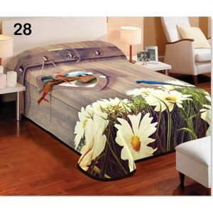 DomTextilu Hnedá deka do spálne na jednolôžko s kvetmi Šírka: 155 cm | Dĺžka: 220 cm 5620-15056