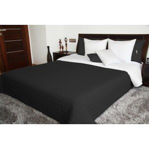 Čierno biely obojstranný prehoz na posteľ prešívaný Šírka: 220 cm | Dĺžka: 240 cm