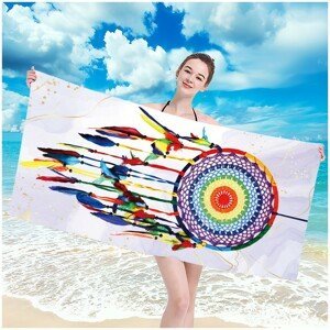 Plážová osuška s motívom pestrofarebného lapača snov 100 x 180 cm