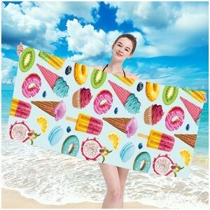 Plážová osuška s motívom farebných zmrzlín 100 x 180 cm