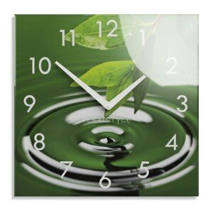 domtextilu.sk Dekoračné sklenené hodiny 30 cm v zelených odtieňoch 57317