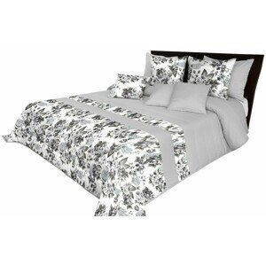 DomTextilu Elegantné sivé prehozy na posteľ s krásnym vzorom kvetov Šírka: 170 cm | Dĺžka: 210 cm 62679-237411