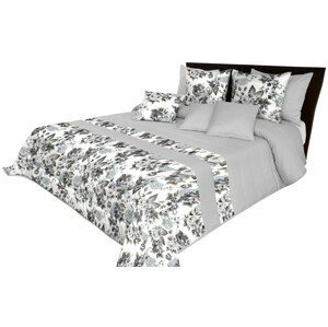 DomTextilu Elegantné sivé prehozy na posteľ s krásnym vzorom kvetov Šírka: 200 cm | Dĺžka: 220 cm 62679-237412