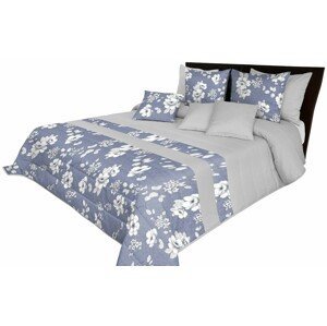 DomTextilu Elegantné modré prehozy na posteľ s krásnym vzorom kvetov Šírka: 170 cm | Dĺžka: 210 cm 62682-237429