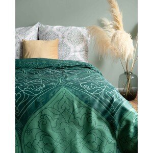 Bavlnená posteľná bielizeň s úžasným zeleným vzorom 3 časti: 1ks 160x200 + 2ks 70x80 Zelená