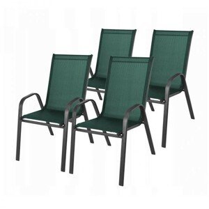 Sada 4 záhradných stoličiek v zelenej farbe