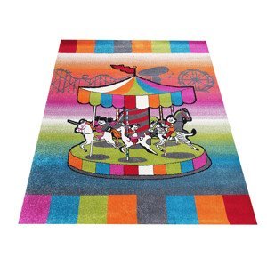 DomTextilu Moderný koberec do detskej izby s krásnym farebným kolotočom 64149-238851