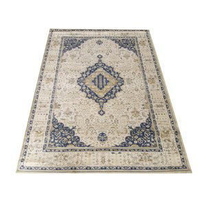 domtextilu.sk Nádherný vintage koberec v béžovej farbe s modrým vzorom 64399-238405