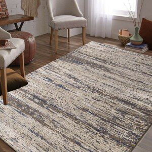 domtextilu.sk Moderný koberec v béžovo-hnedej farbe s modrým detailom 64402-238408