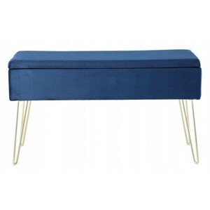 Elegantná taburetka s úložným priestorom v modrej farbe