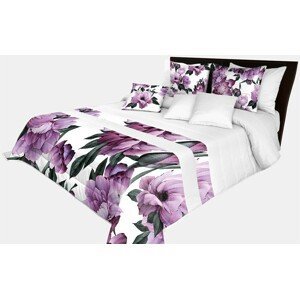 domtextilu.sk Prehoz na posteľ v krásnej bielej farbe s potlačou dokonalých fialových kvetov Šírka: 170 cm | Dĺžka: 210 cm 65874-239623