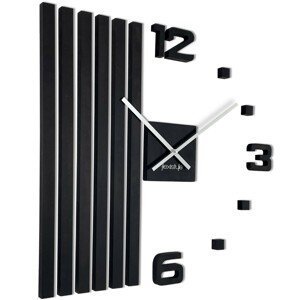 domtextilu.sk Luxusné nastenné drevené hodiny v čiernej farbe 66326