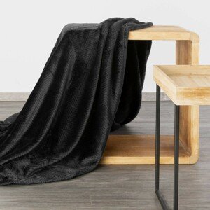 Elegantná čierna deka s jemným vzorom 170 x 210 cm