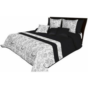 DomTextilu Elegantné prehozy na posteľ s úžasným vzorom v bielo čiernej kombinácií farieb Šírka: 220 cm | Dĺžka: 240 cm 67025-240916